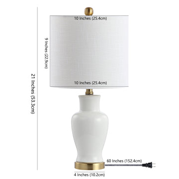 Chi 21" Ceramic/Iron Modern Classic LED Table Lamp - JONATHAN Y